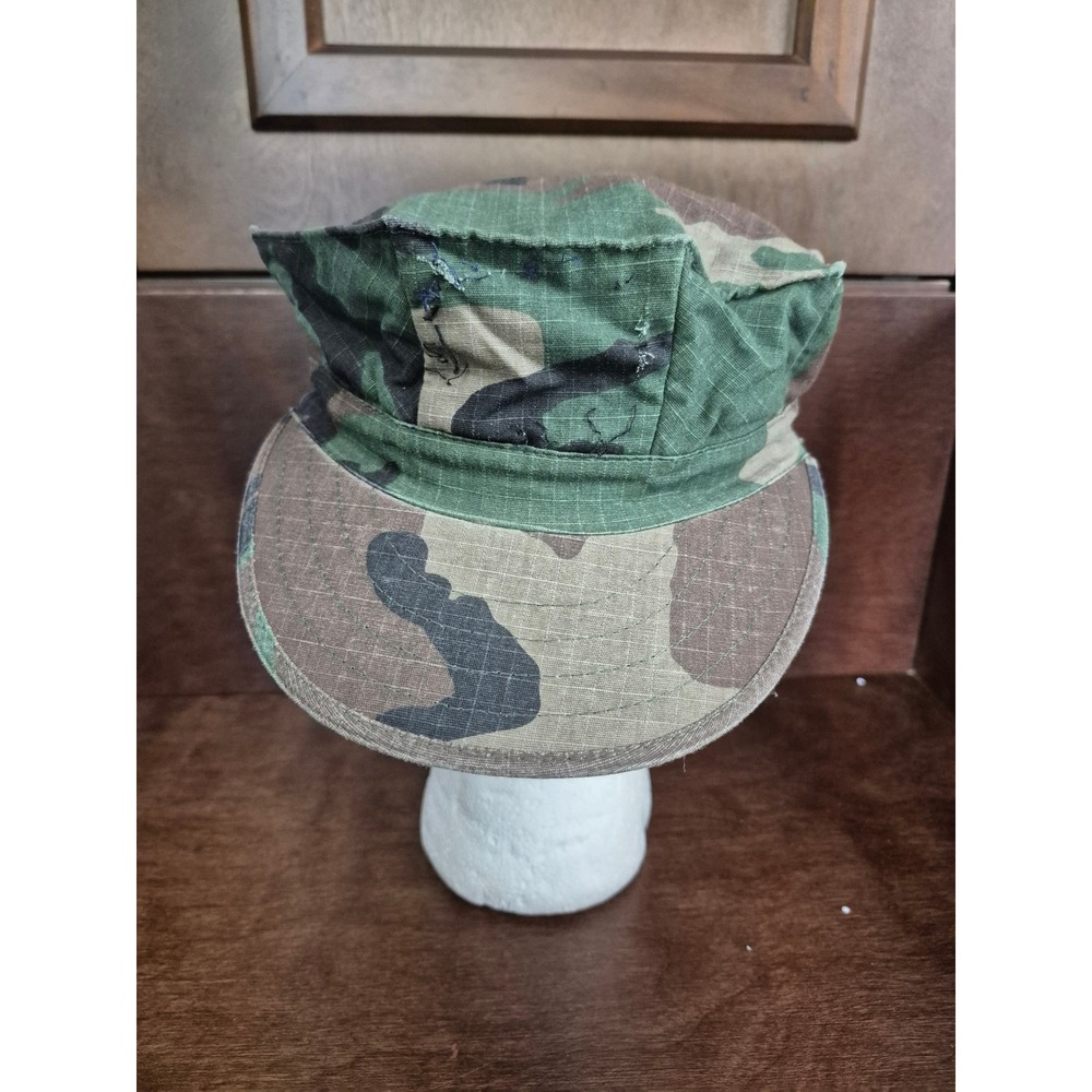 US Military Utility Cap Woodland Camo Cotton Hat Small (7)